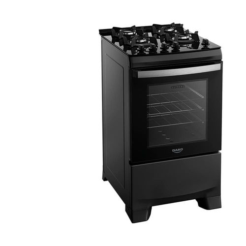 Fogão 4 Bocas Dako Supreme Glass com Mesa de Vidro e Acendimento Automático Preto - Bivolt