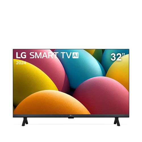 Smart TV 32 LG HD 32LR600BPSA com processador a5 Ger 6 AI, Alexa integrado, LG Channels, WebOS 23, compatível com Controle Smart Magic