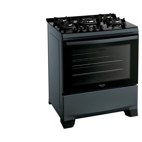 Fogão 5 Bocas Dako Supreme Timer Glass com Mesa de Vidro e Painel Touch Titanium – Bivolt