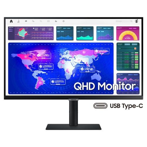 Monitor Samsung 27" Qhd Hdmi Display Port Usb Usb-c 90w Ethernet Ajuste De Altura Preto