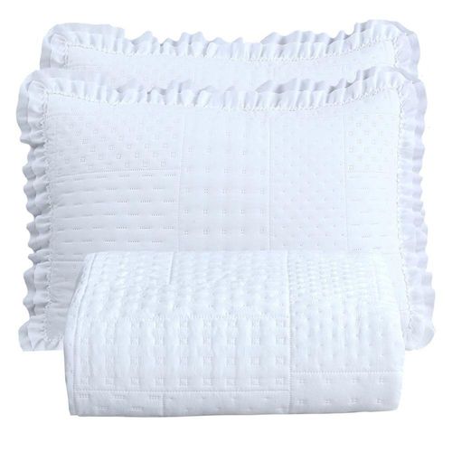 Colcha Cobre Leito Queen Percal 300 Fios Malvinni 3 Peças - Branco