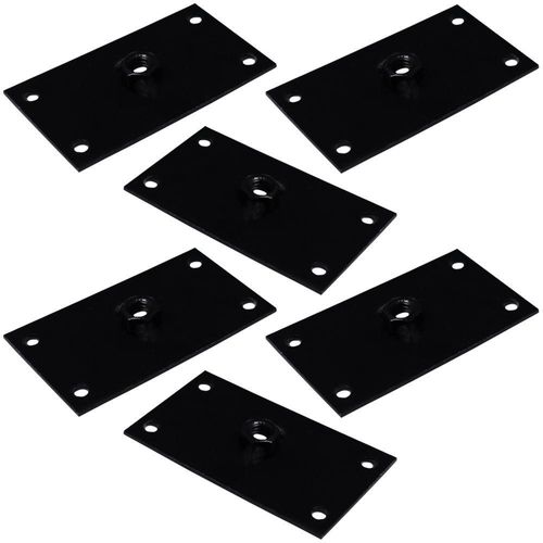 Kit 6 Chapinhas Reta Fixação Pés Palito Rosca 5 16 Preto