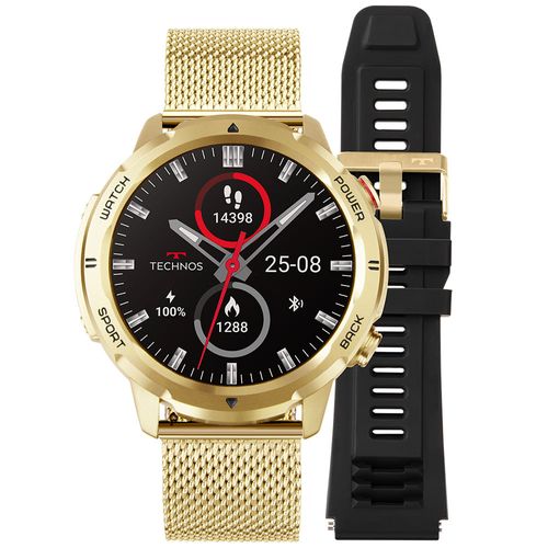 Smartwatch Technos Connect Sports Call Preto Dourado - TSPORTSCAG/4D Relogio Smarts Masculino Connect Dourado - TSPORTSCAG/4D