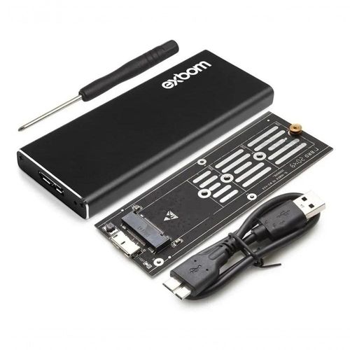 Case Hd Ssd M.2 Sata Iii Nvme Usb 3.0 Alumínio 5gbps Exbom