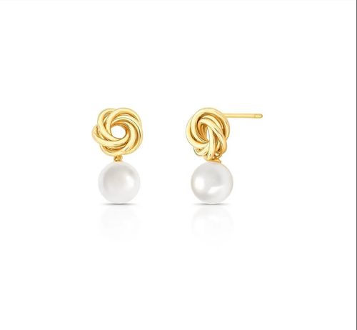 Brinco de Pérola pêndulo com pérola shell banhado em ouro