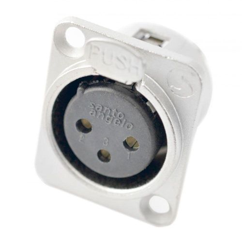 Plug Xlr Santo Angelo Canon Painel Femea Niquel