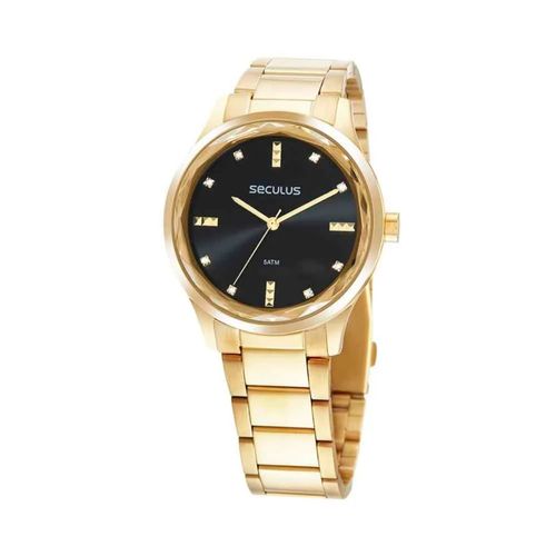 Relógio Seculus Feminino Casual Dourado
