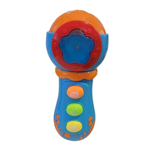 Microfone Infantil Musical Interativo Azul - Unitoys