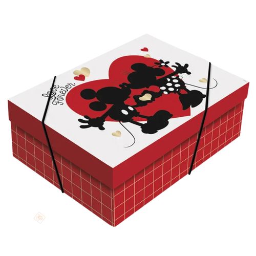 Caixa Retangular Mickey e Minnie Love Médio - Cromus