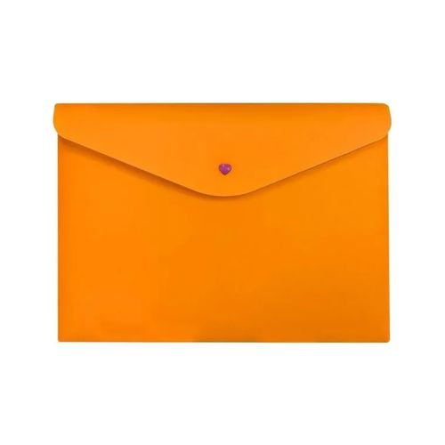 Envelope Plástico com Botão A4 Laranja - Dello