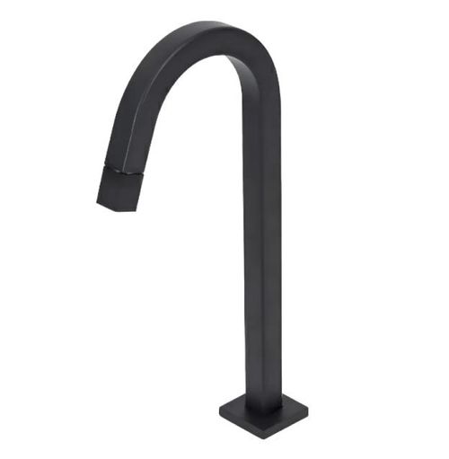 216106 91074 Torneira Rainha Preto Fosco 24cm Quadrada Volta