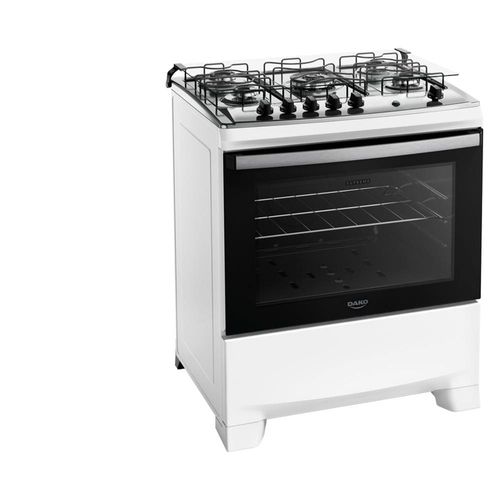Fogão 5 Bocas Dako Supreme com Mesa em Inox e Acendimento Automático Branco – Bivolt