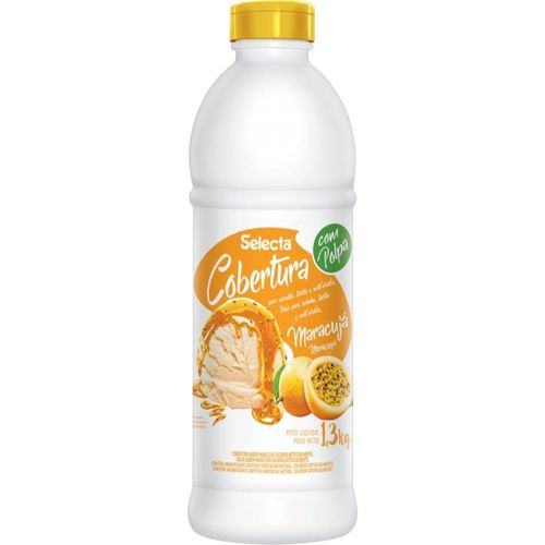 Cobertura Concentrado De Sorvete E Sobremesas Selecta 1,3kg - Maracujá Com Poupa