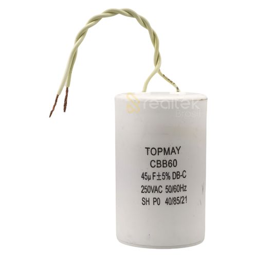 Capacitor Acv 45uf 250vac CBB60 - 2 Fios