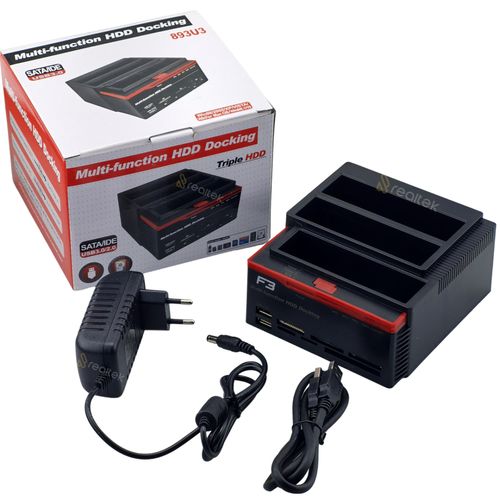 Dock Station Clonador Para HD e SSD Sata e Ide USB 3.0 - F3 JC-DOC-892