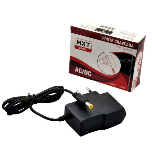 Fonte Chaveada 7.5V 1A, Conector P4 5,5x2,1mm - MXT