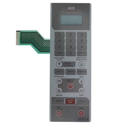 Teclado Membrana Para Microondas Brastemp BMX35AB Maxi Gratine - 053-0045