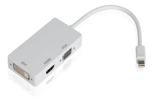 Adaptador Mini Displayport para VGA, HDMI e DVI - 3 em 1