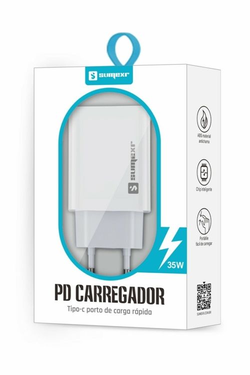 Fonte Carregador de Tomada Usb Tipo C, 35w - Sumexr SX-PD35W