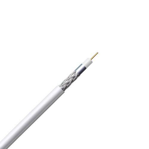 Cabo Coaxial RG6, Branco - 1 Metro