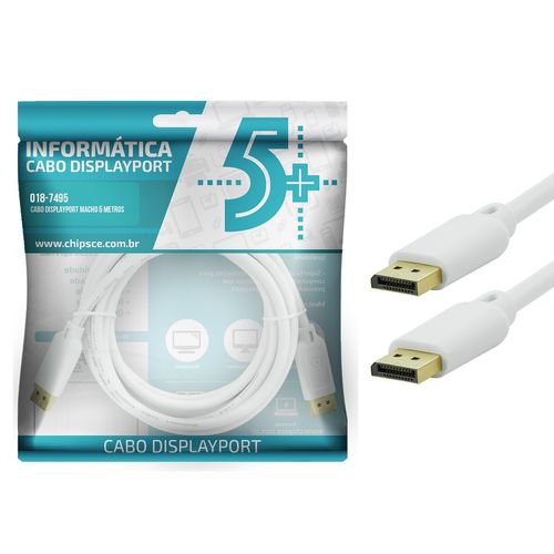 Cabo Displayport 5 Metros v1.2 | 5+ 018-7495