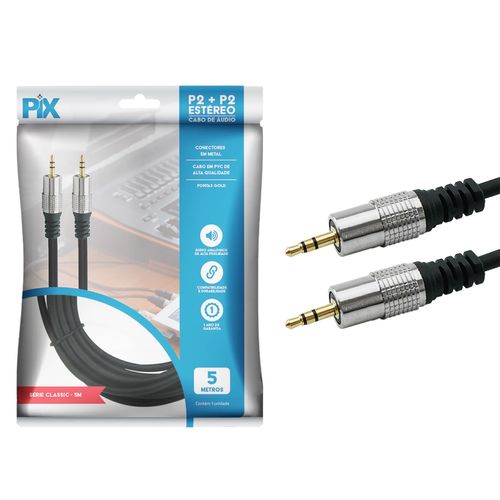 Cabo P2 x P2 Premium 5 Metros, Premium - Pix 018-0725