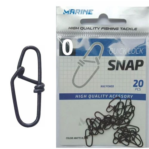 Snap De Pesca Quick Lock N0 Marine Sports 12kg 25lb 20pçs