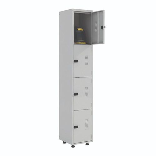 Armário Roupeiro Aço 4 Portas Academia Guarda Volume Ea701 Cinza