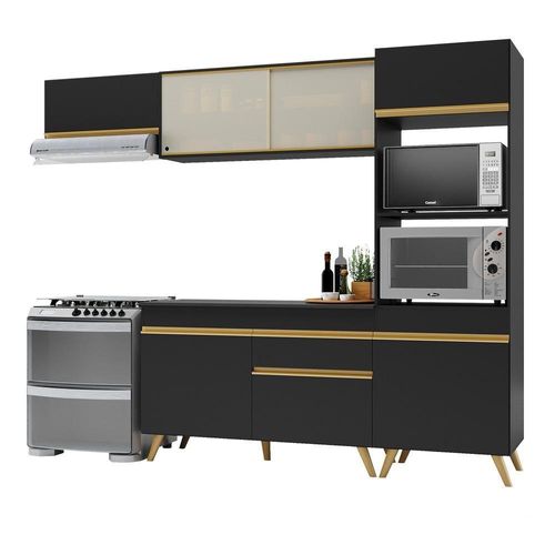 Cozinha Compacta Multimóveis Veneza Gb Fg3691 Preta