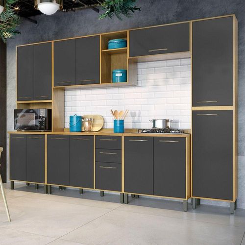 Cozinha Completa 6 Peças áustria Valdemóveis Cinamomo/grafite