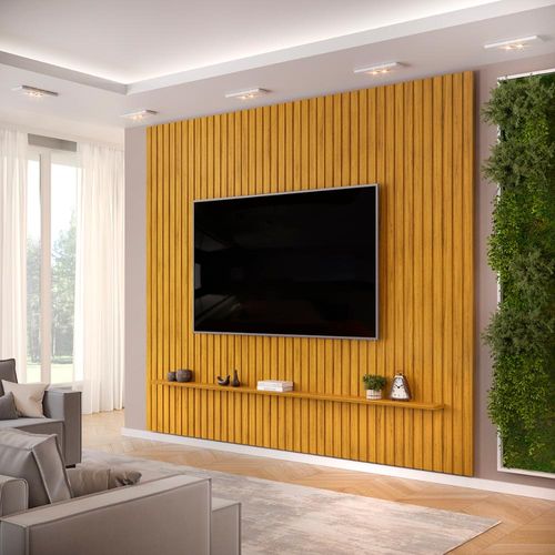 Painel para TV até 75 Polegadas Ripado DJ Móveis Trento 275 Cedro