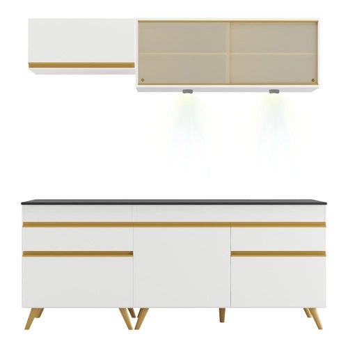 Cozinha Compacta 4 Peças Com Leds Veneza Up Multimóveis
