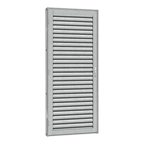 Porta De Aço Laminada Silver 61x215 R120 Abertura Direita Prata - Cinza