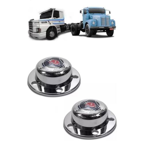 Kit de 2 Peças Sobre Tampa Aplique Cubo Dianteiro Caminhão Scania Sc 111/112/113