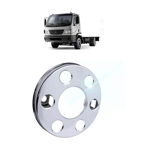 1 Calota 6 Furos De Metal Cromada Caminhao Onibus 3/4 Aro 16 / 17,5