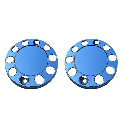 2 Calota Metal Cromado 10 Furos Fechada Caminhão Aro 20 22