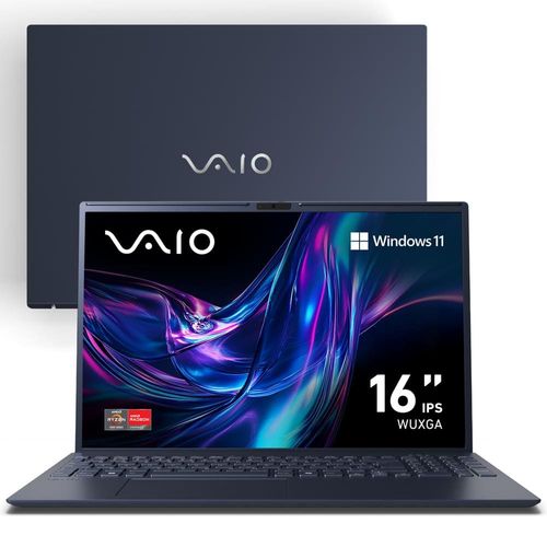 Notebook VAIO FE16 AMD Ryzen 5-5625U Windows 11, 16GB 512GB SSD Wi-Fi 6 Tela 16`` IPS WUXGA Antirreflexo - Cinza Expansível até 64G