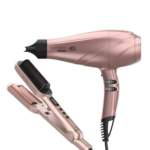 Kit Secador Keration E Prancha Waver & Brush Keration Bivolt