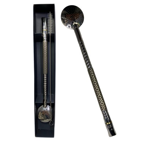 Bomba de Inox Para Tomar Chimarrão Terere Bojo Removível e Escova para Limpeza