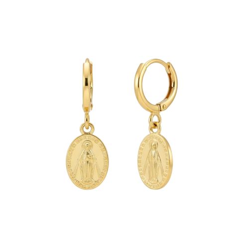 Brinco Argola Nossa Senhora Milagrosa Banhado em Ouro 18k