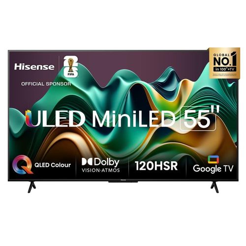 Smart TV 55" UHD 4K Mini LED Hisense 55U6N Google TV, Processador com AI, HDR10+, Dolby Atmos, Sports Mode, Game Mode Plus e Compatível com Alexa
