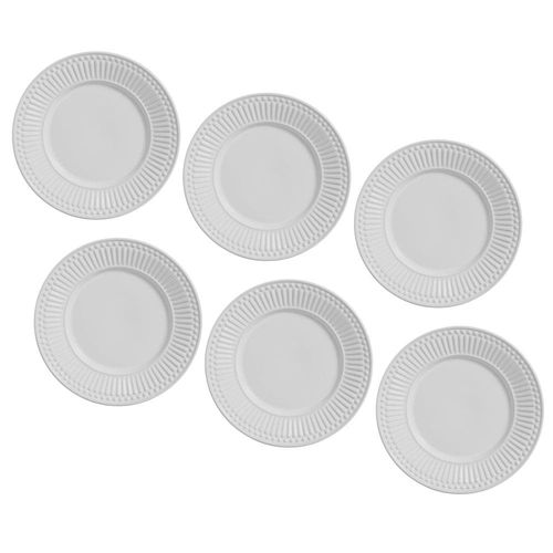 Conjunto de Pratos de Sobremesa Porto Brasil Roma em Faiança Feldspática – 6 Peças