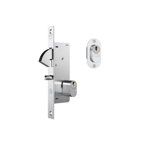 Fechadura Porta De Correr Stam 26.5mm Externa 940 Inox Escovado