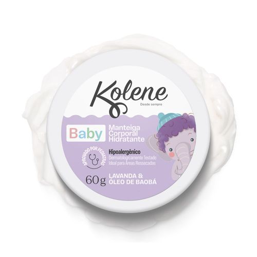 Manteiga Corporal Hidratante Kolene Baby Lavanda e Óleo Baobá 70g