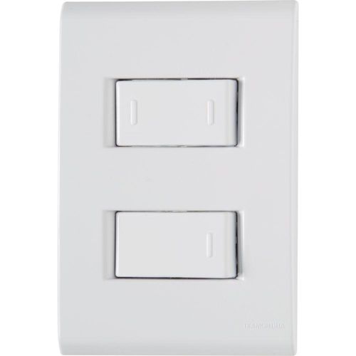 Placa 4x2 + 1 Interruptor Simples E 1interruptor Paralelo 10a 250v - Branco