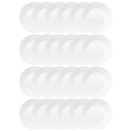 Conjunto de Pratos de Sobremesa Duralex Saturno em Vidro 19 cm Branco – 24 Peças