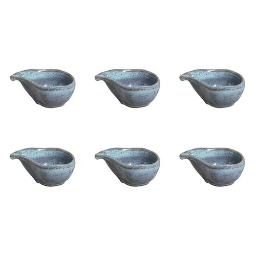 Conjunto de Molheiras Ovais Porto Brasil Orgânico Breeze Azul 40ml - 6 Peças