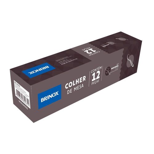 Conjunto de Colheres de Mesa Brinox Módena 12 Peças Cabos Arredondados Alta Resistência Inox