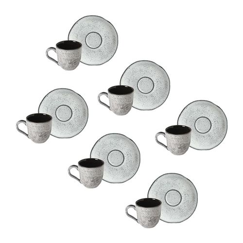 Conjunto de Xícaras de Café com Pires Porto Brasil Orgânico Echo 120ml - 6 Peças
