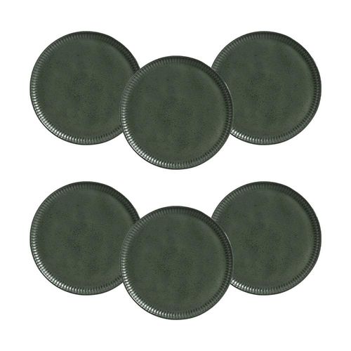 Conjunto de Pratos Rasos Porto Brasil Linhas Greenery Verde 27,5cm - 6 Peças